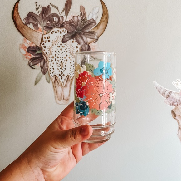 Other - Set of (2) Vintage Flower Glasses